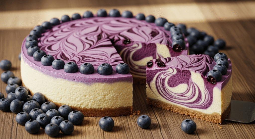 Cheesecake Marmoleado: Receta Fácil y Cremosa con Arándanos 1 Cheesecake Marmoleado Receta Facil y Cremosa con Arandanos