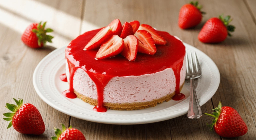 Cheesecake de Fresa Sin Horno: Postre Cremoso y Refrescante 1 Cheesecake de Fresa Sin Horno: Postre Cremoso y Refrescante