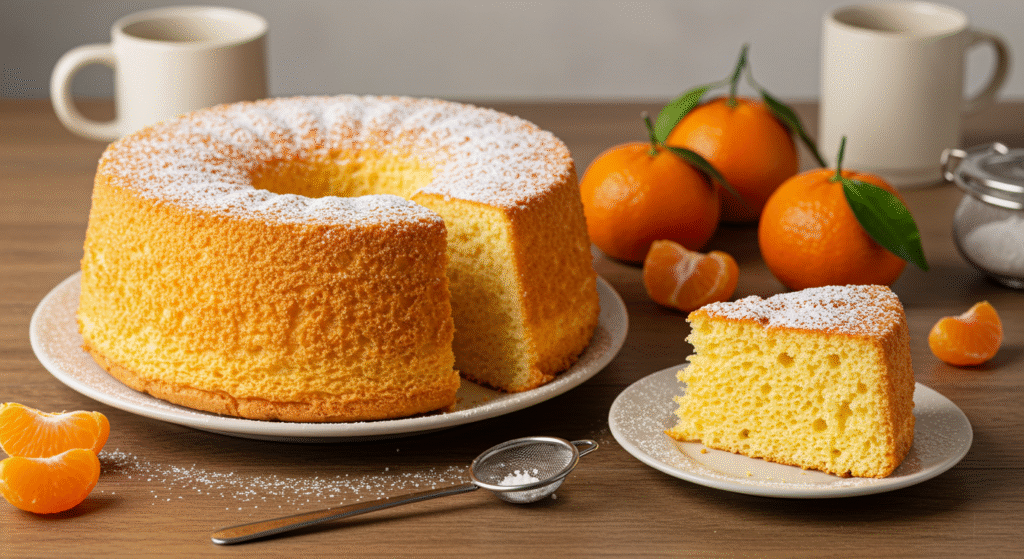 🍊 Chiffon de Mandarina: Esponjoso, Fresco y Aromático 1 Chiffon de Mandarina Esponjoso Fresco y Aromatico