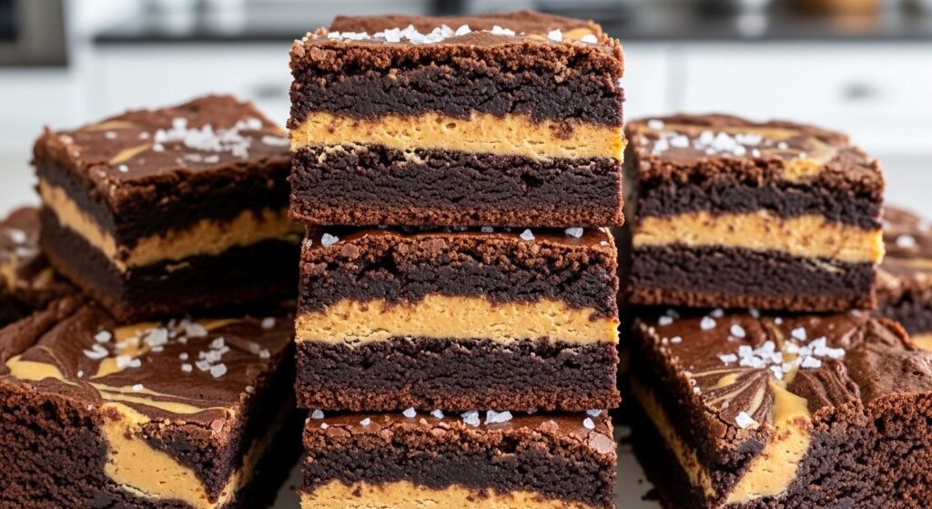 Brownies rellenos de mantequilla de maní fáciles y deliciosos 1 Brownies rellenos de mantequilla de mani faciles y deliciosos