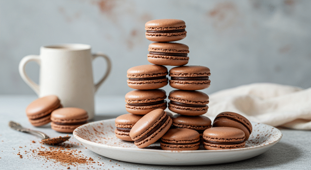 Macarons de Chocolate: Receta Clásica Francesa para Amantes del Cacao 🍫 1 Macarons de Chocolate Receta Clasica Francesa para Amantes del Cacao