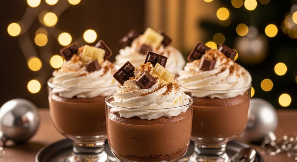 Mousse de Chocolate Navideño postre fácil y delicioso para estas fiestas