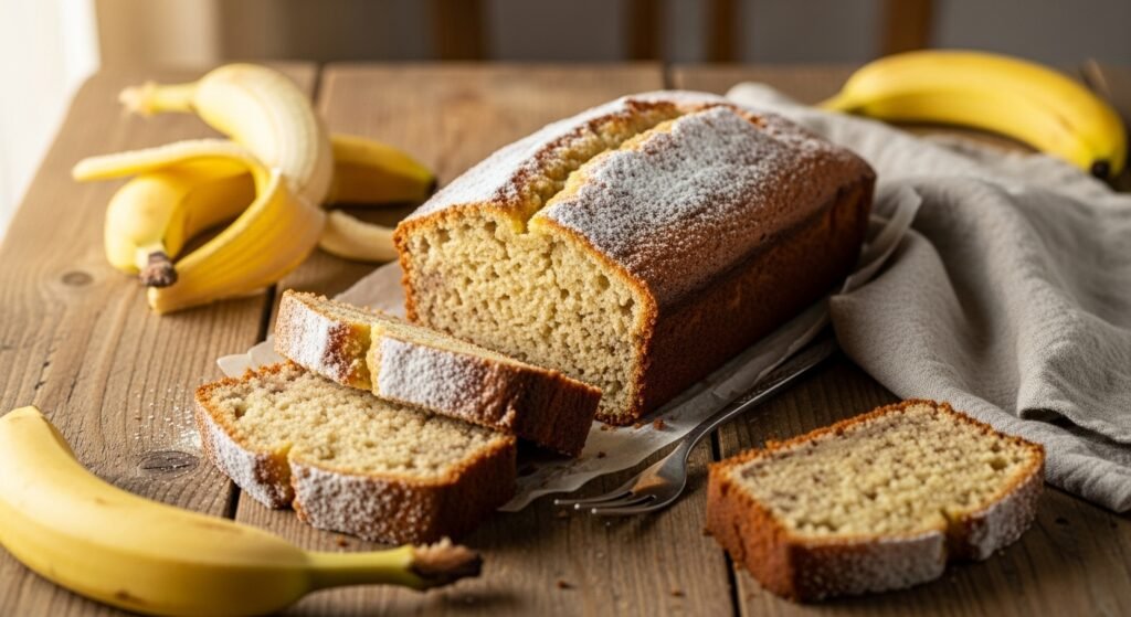 Queque de Platano Banana Bread casero facil y esponjoso