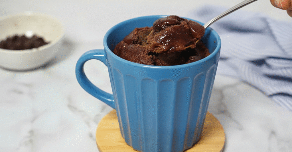 Receta de Brownie en taza Al microondas (3 minutos)