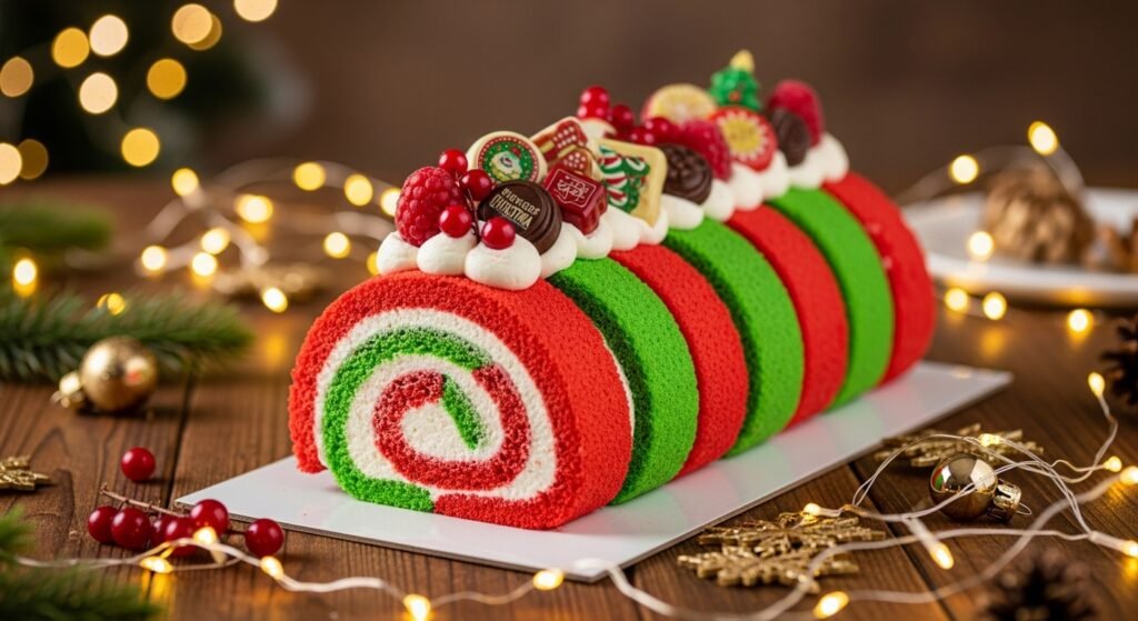 Tronco de Navidad Bicolor: receta fácil y espectacular 7 Tronco de Navidad Bicolor receta fácil y espectacular
