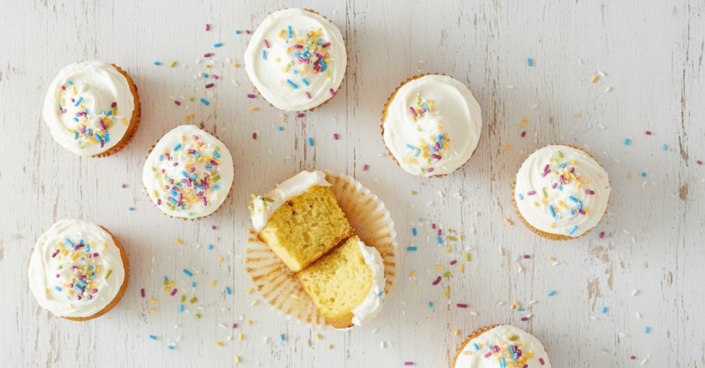 Cupcakes de vainilla con harina de coco sin gluten