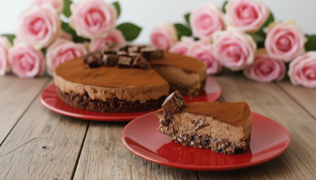 Tarta de turron de chocolate y queso sin horno