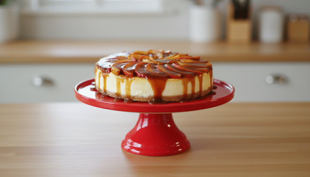 tarta de queso y manzana
